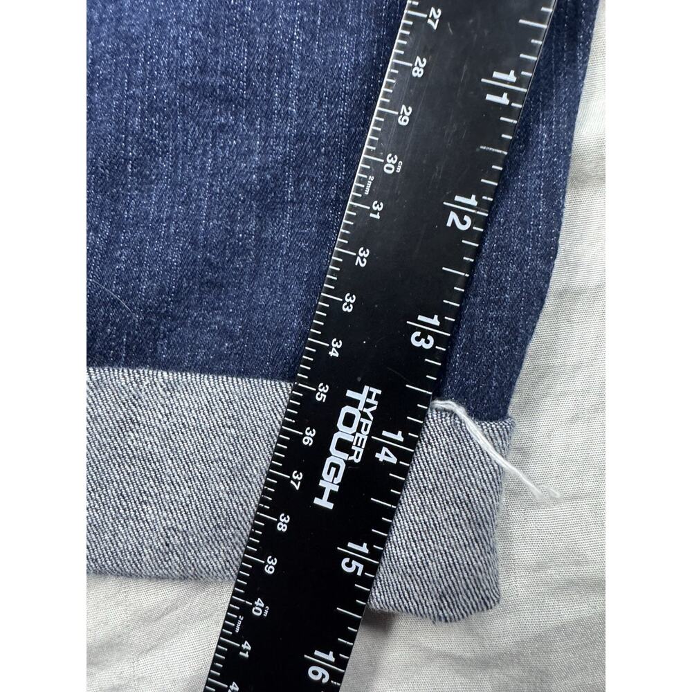 Arija Jeans Bermuda Shorts Womens 15/16 Dark Wash Cuffed Stretch Denim - Picture 16 of 16